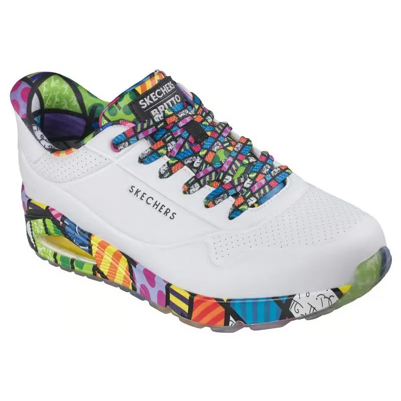 Mens Skechers Slip Ins Britto Uno Britto Landscape White Multi Leather Shoes
