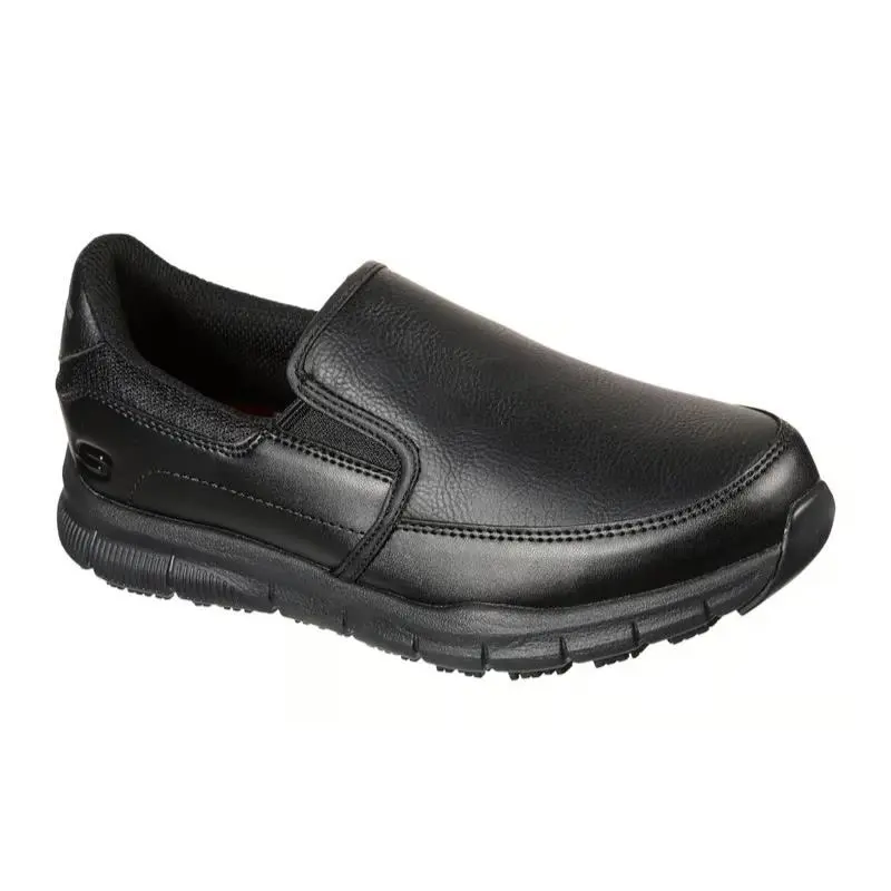Womens Skechers Work Relaxed Fit Nampa Annod SR Black Leather Shoes