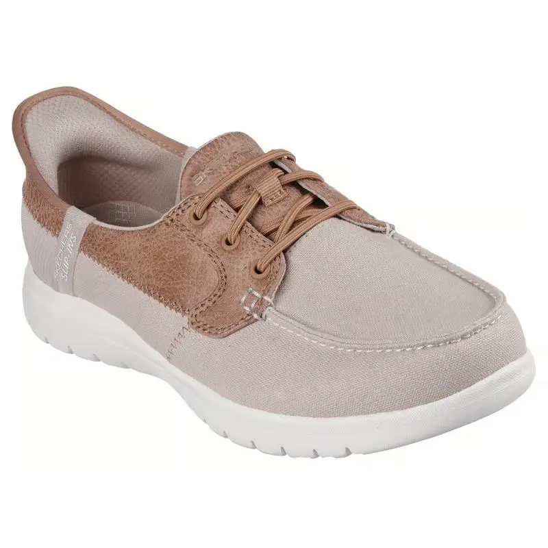 Womens  Slip Ins ON The GO Flex Palmilla Taupe Canvas Shoes Medium by Skechers