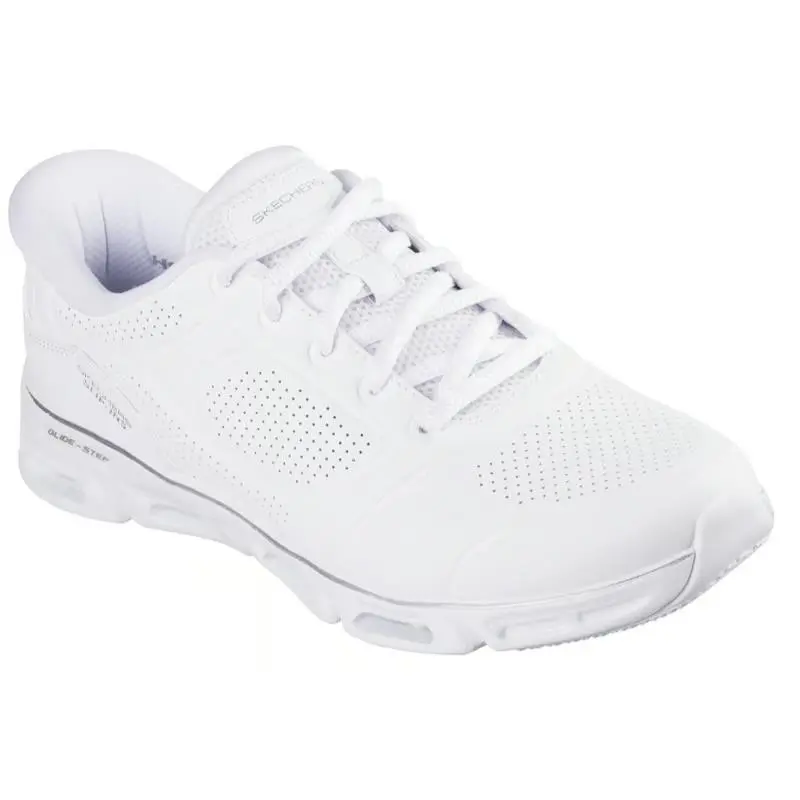 Womens  Slip Ins Glide Step Gratify Perfection White Leather Shoes Medium by Skechers