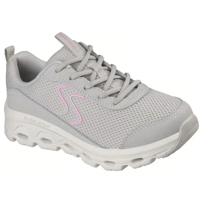 Womens Skechers Glide Step Sole Pollard Mills Gray Pink Mesh Shoes