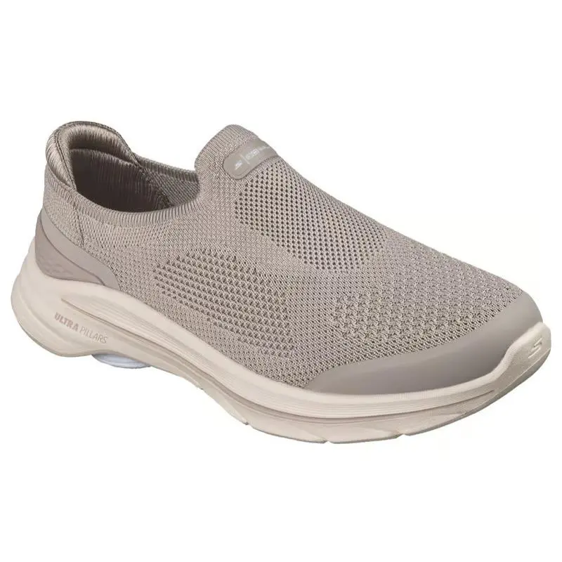 Womens Skechers GO Walk 8 Lillian Taupe Knit Shoes
