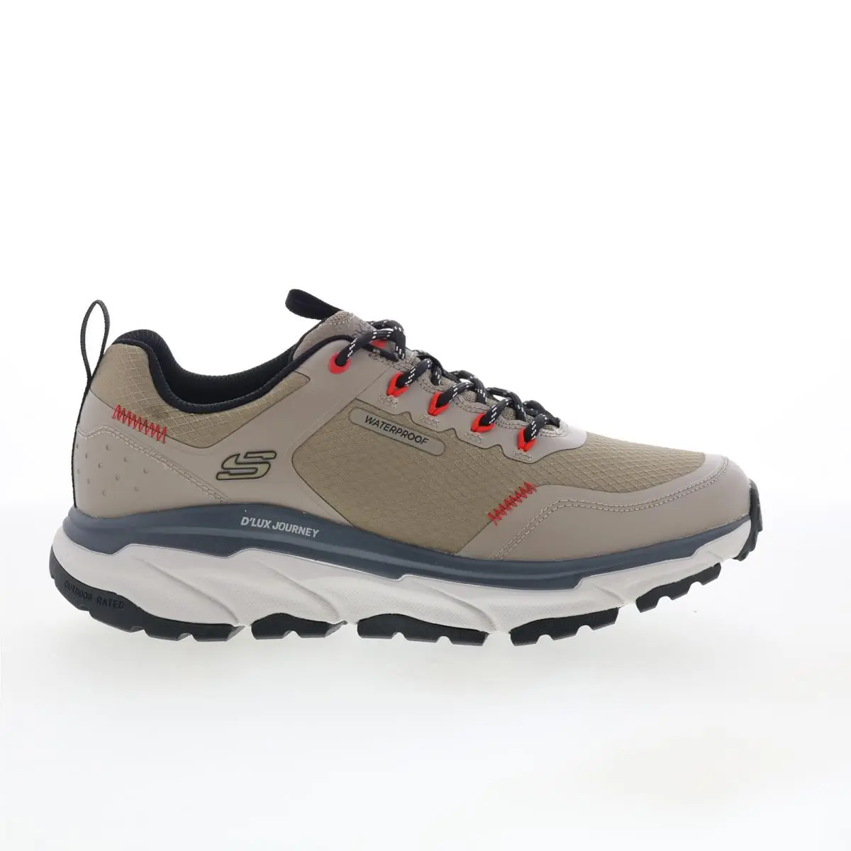 Skechers Waterproof D`lux Journey - Slate Peak Mens Beige Athletic Shoes