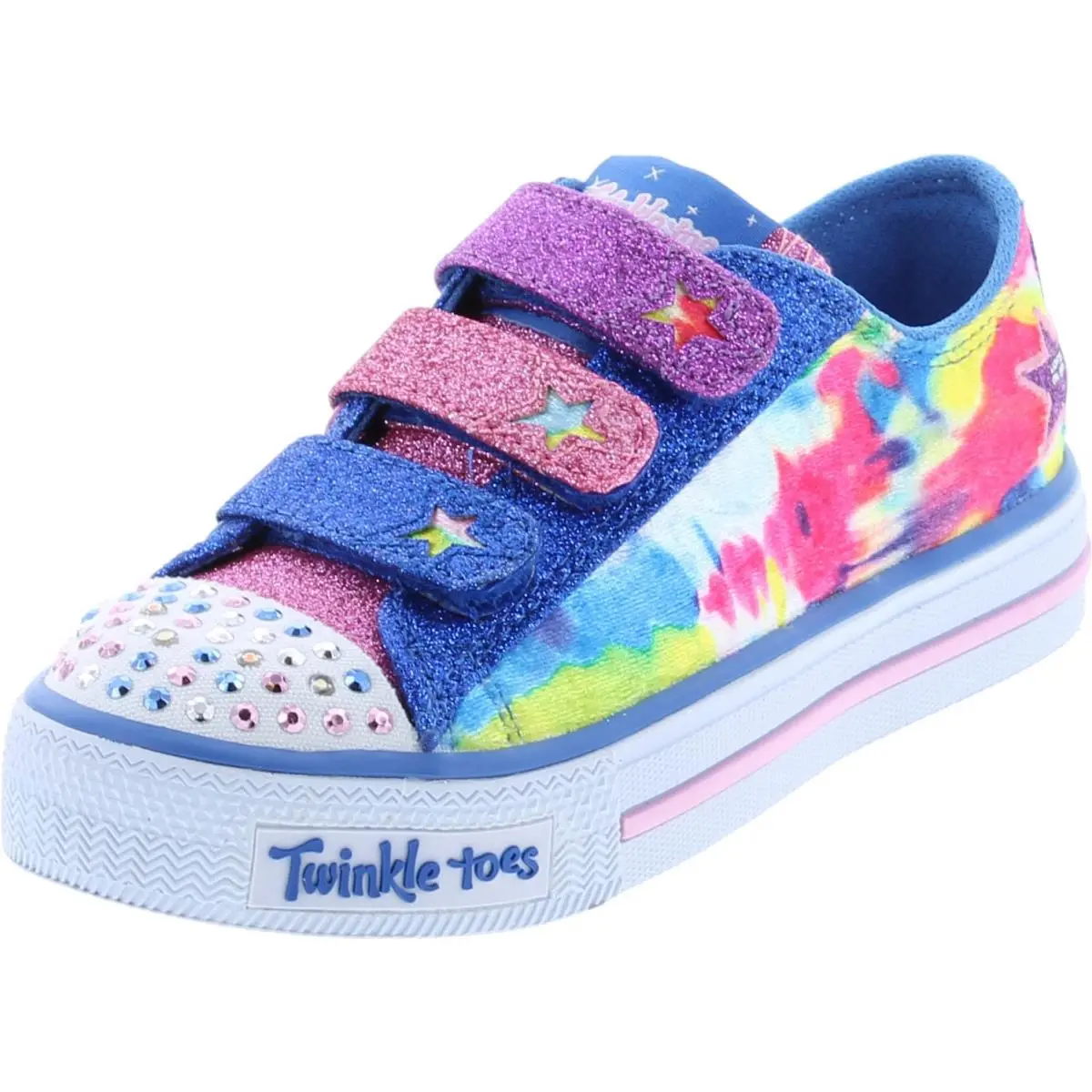 Skechers 10846L Girl`s Twinkle Toes: Shuffles - Colorous Cutie Sneakers