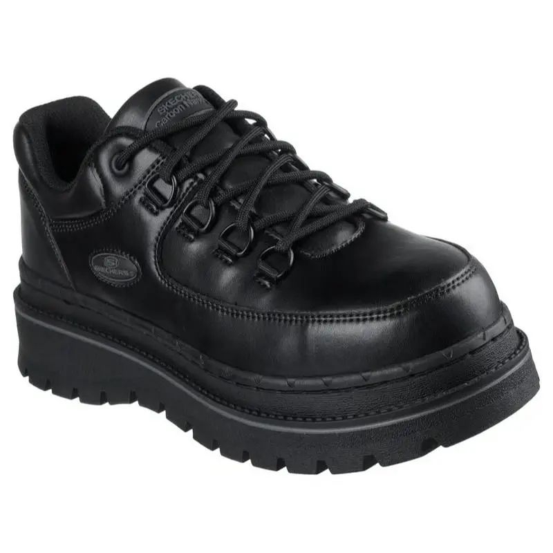 Womens Skechers Work Slip Resistant Jammers Tepin Black Leather Shoes