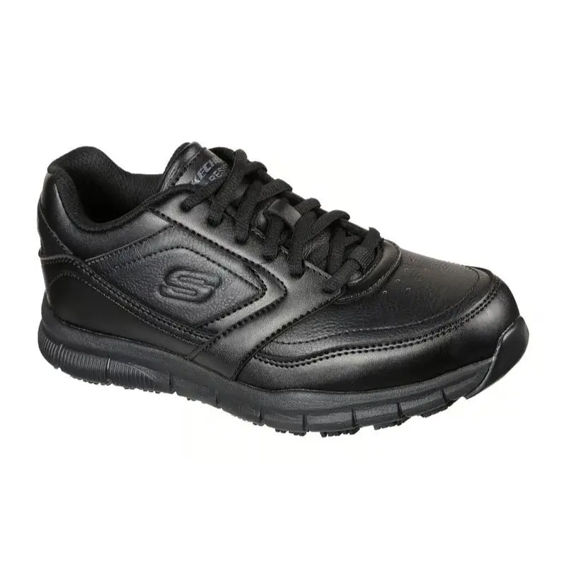 Womens Skechers Work Slip Resistant Relaxed Fit Nampa Wyola Black Leather