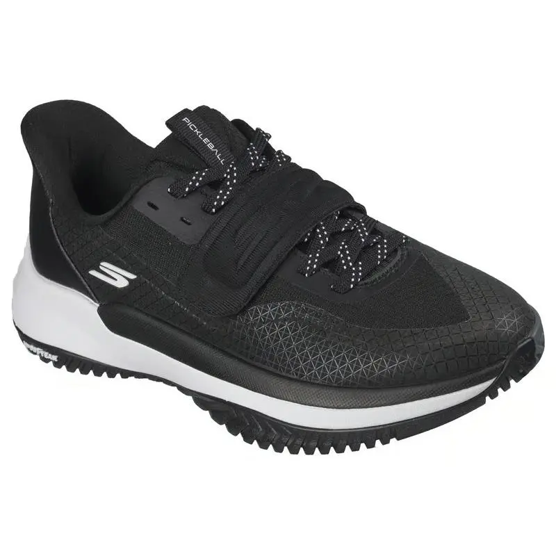 Womens Skechers Slip Ins Relaxed Fit Viper Court Elite 2.0 Black White Mesh