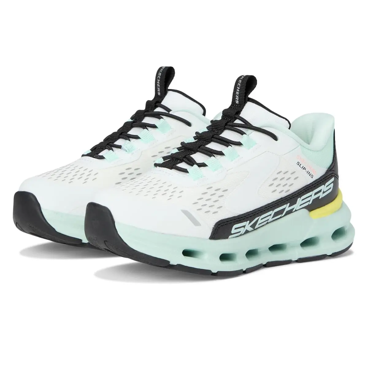 Girl`s Sneakers Athletic Shoes  Kids White/Black/Turquoise by Skechers
