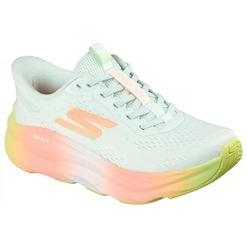 Womens Skechers Slip Ins Max Run White Multi Mesh Shoes