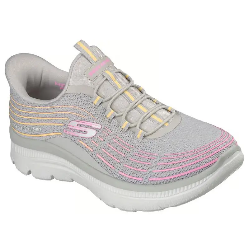 Womens Skechers Slip Ins Summits Plus Light Gray Multi Mesh Shoes