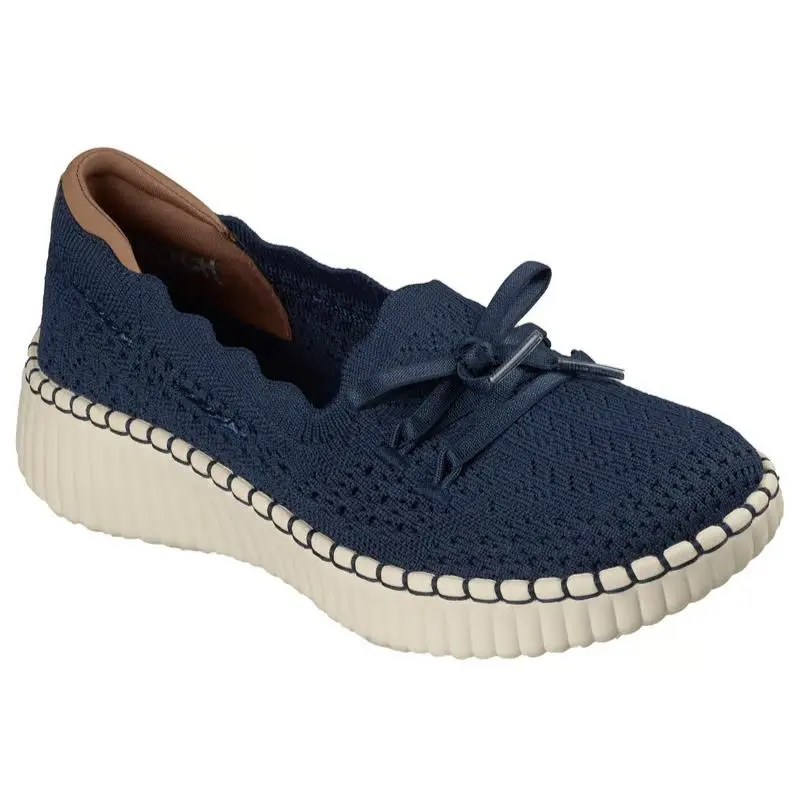 Womens Skechers Wilshired Blvd Sail Navy Knit Shoes