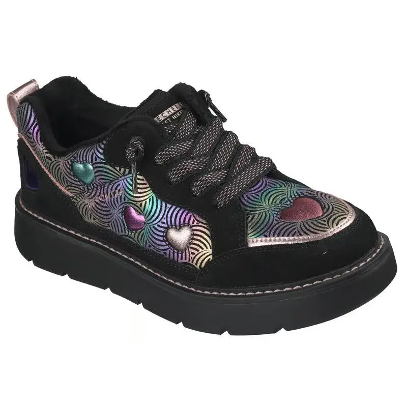 Womens  Keepsakes Cozy Street Hiker Pops Black Multi Suede Shoes Medium by Skechers
