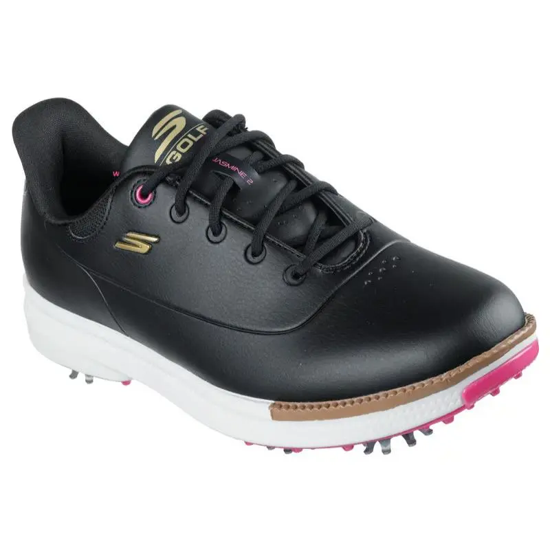 Womens Skechers Waterproof GO Golf Jasmine 2 Black Pink Smooth Shoes