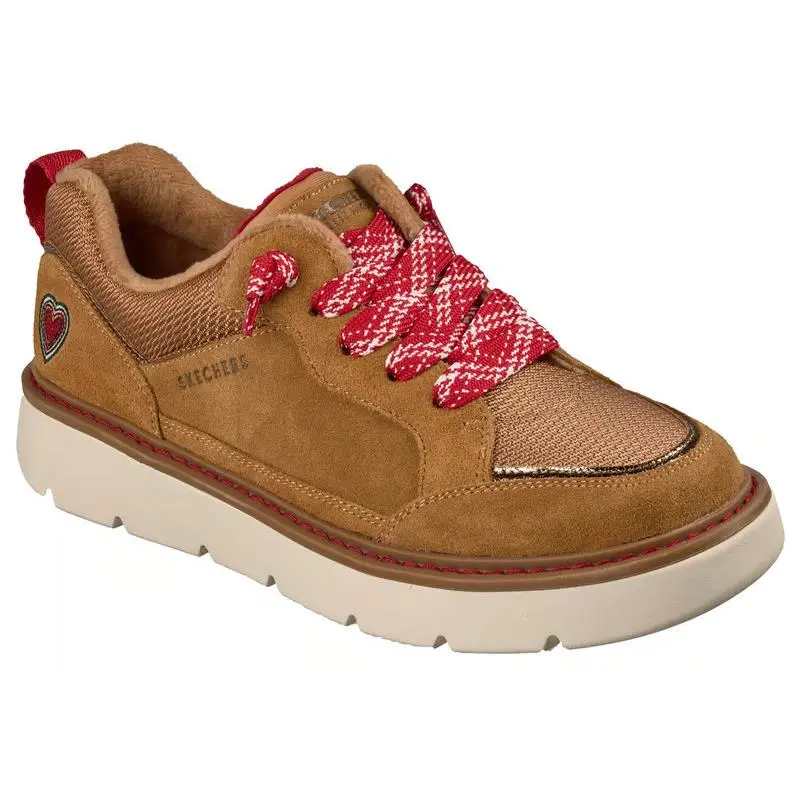 Womens Skechers Keepsakes Cozy Street Hiker Luv Chestnut Suede Shoes