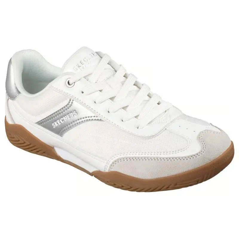 Womens Skechers Zinger Evo World Striker White Silver Mesh Shoes