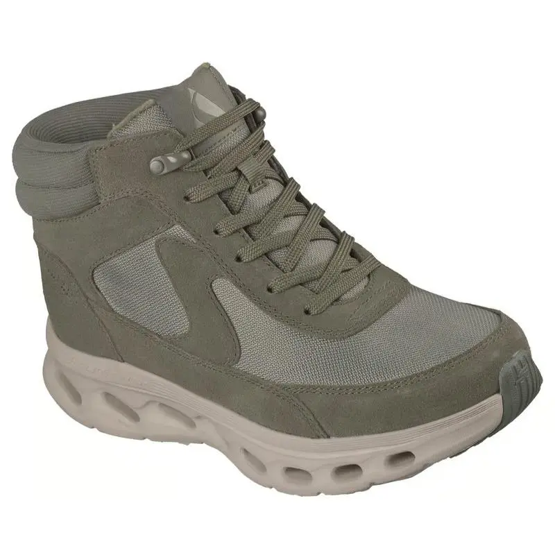 Womens Skechers Slip Ins GO Walk Glide Step 2.0 Drew Olive Mesh Boots