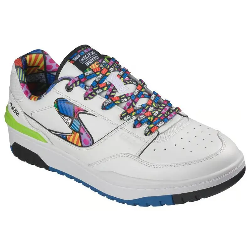 Mens Skechers Britto S-1992 Britto Landscape White Multi Leather Shoes