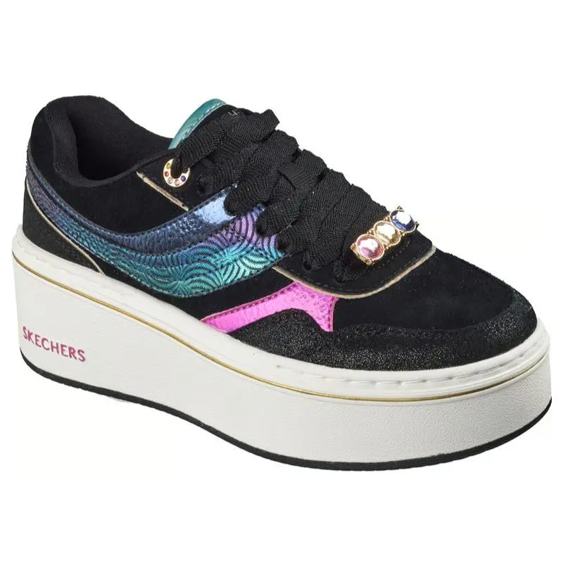Womens  Paloma Fierce Formation Black Multi Suede Shoes Medium by Skechers