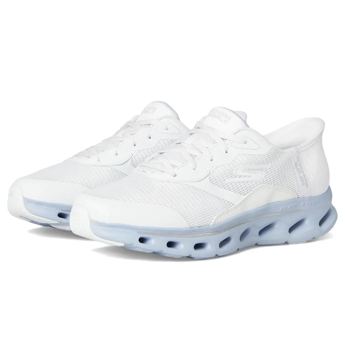 Woman`s  Performance Go Walk Glide Step 2.0 Belah Hands Free Slip-ins White/Lavender by Skechers