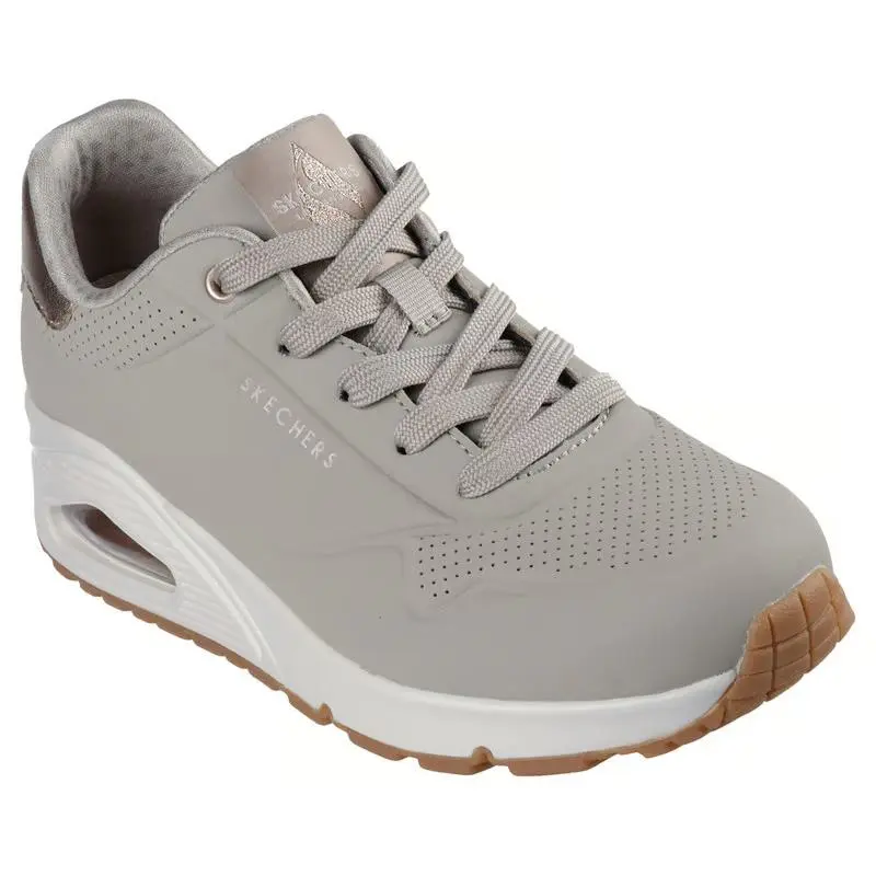 Womens Skechers Uno Golden Air Taupe Durabuck Shoes
