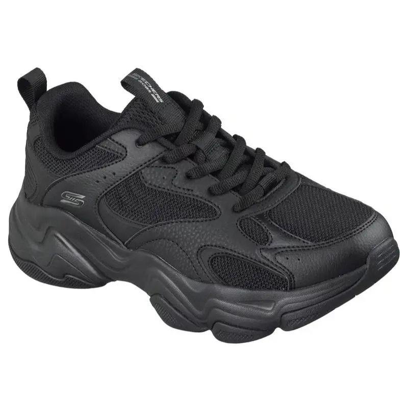 Womens Skechers Bobs Sport Diego Black Mesh Shoes