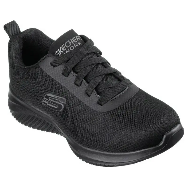 Womens Skechers Work Slip Resistant Relaxed Fit Ultra Flex 3.0 Black Mesh