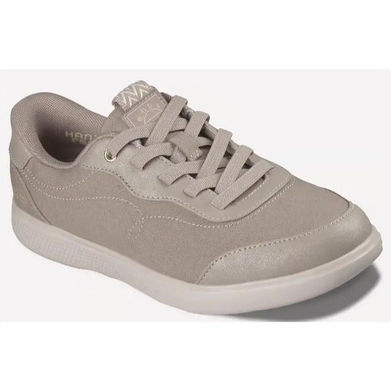 Womens Skechers Slip Ins Bobs Skip Cute City Stride Taupe Canvas Shoes