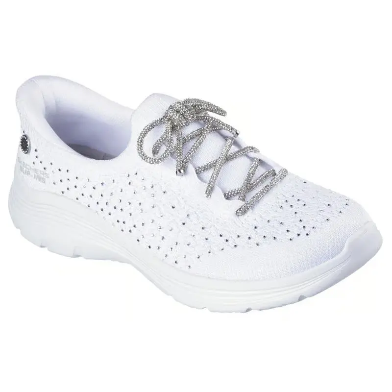 Womens Skechers Slip Ins Martha Stewart Bedford Cherished White Silver Knit