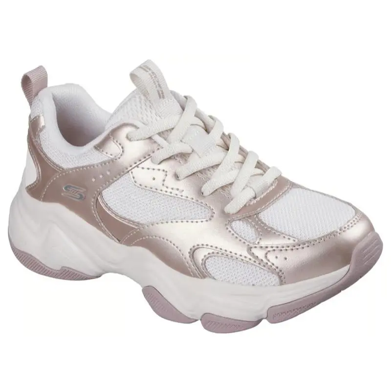 Womens Skechers Bobs Sport Diego Rose Gold Mesh Shoes
