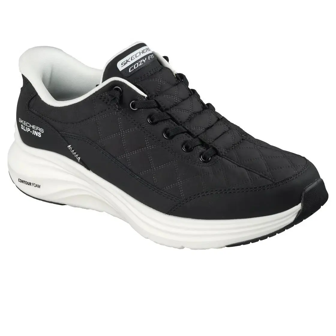 Men`s Skechers Slip-ins Contour Foam-cozy Fit Shoe 232619 Black/white