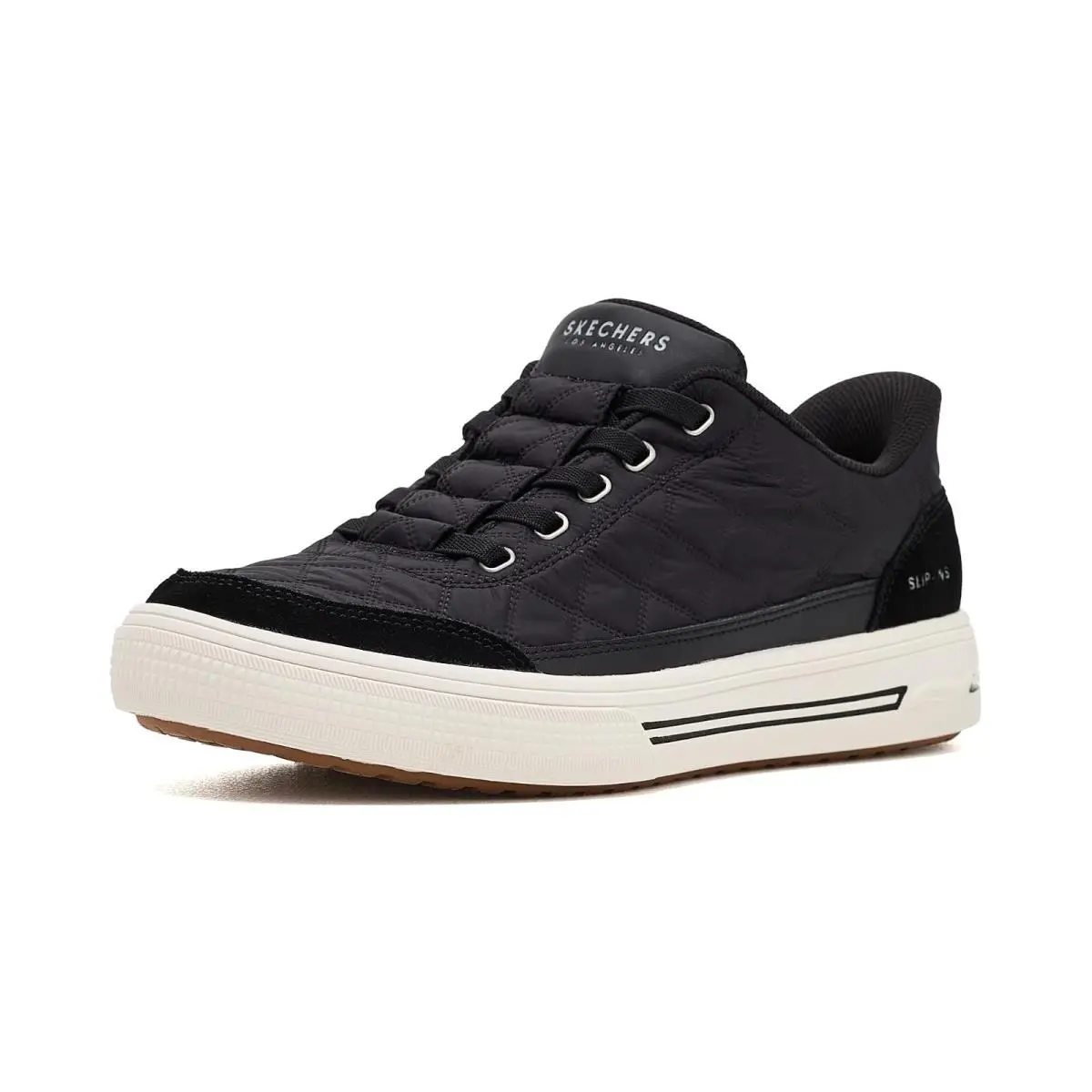 Man`s  Arch Fit Arcade - Cozy Fit Charming Daze Hands Free Slip-ins True Black by Skechers
