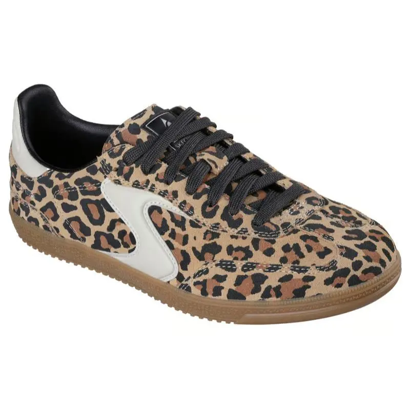 Womens Skechers Hotshot ON The Prowl Leopard Suede Shoes