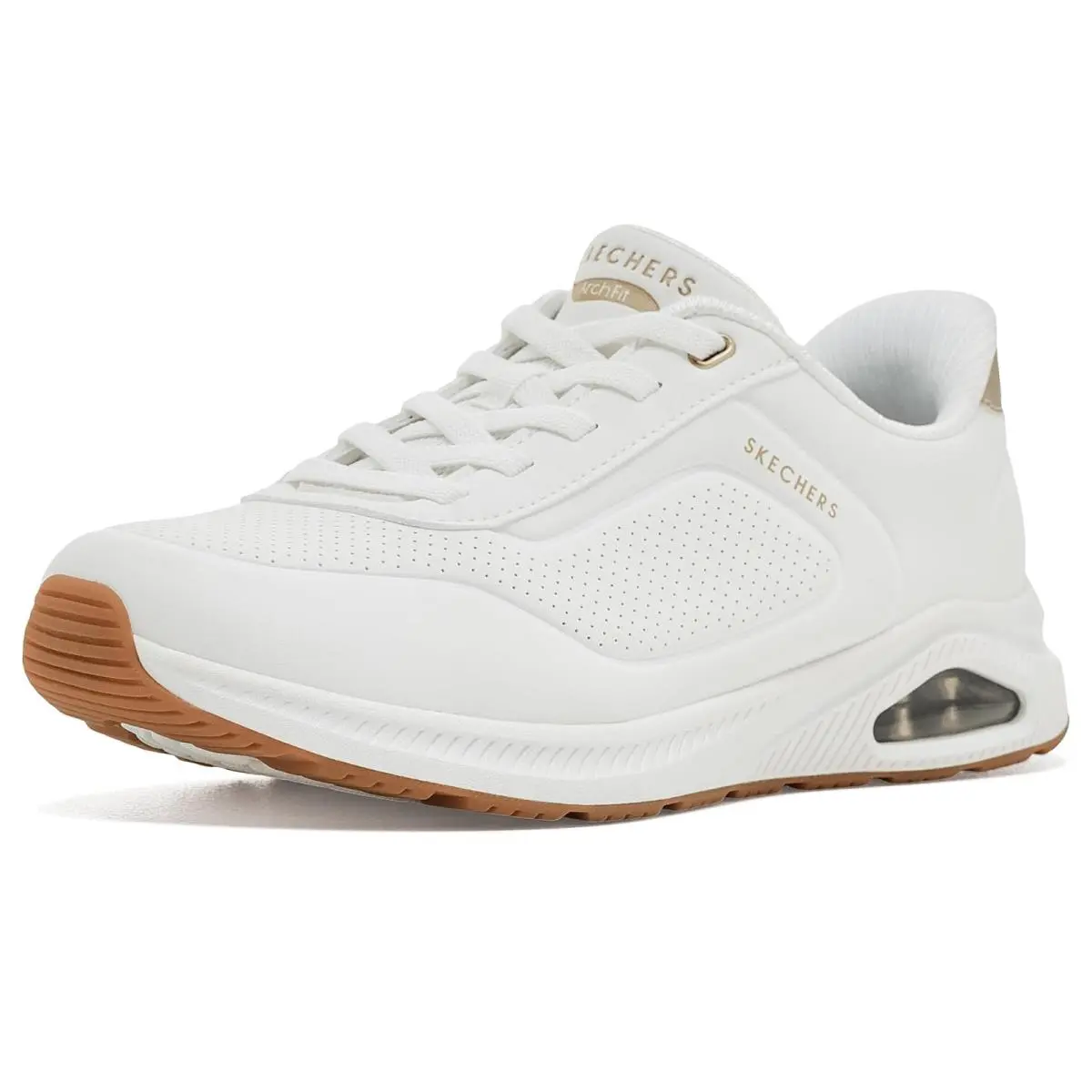 Woman`s Sneakers Athletic Shoes  Arch Fit Uno White by Skechers