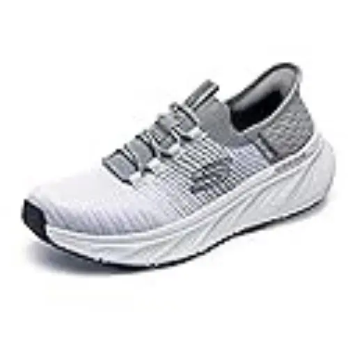 Skechers Men`s Edgeride Raygo Hands Free Slip-in Sneaker White/gray 8.5 White/g
