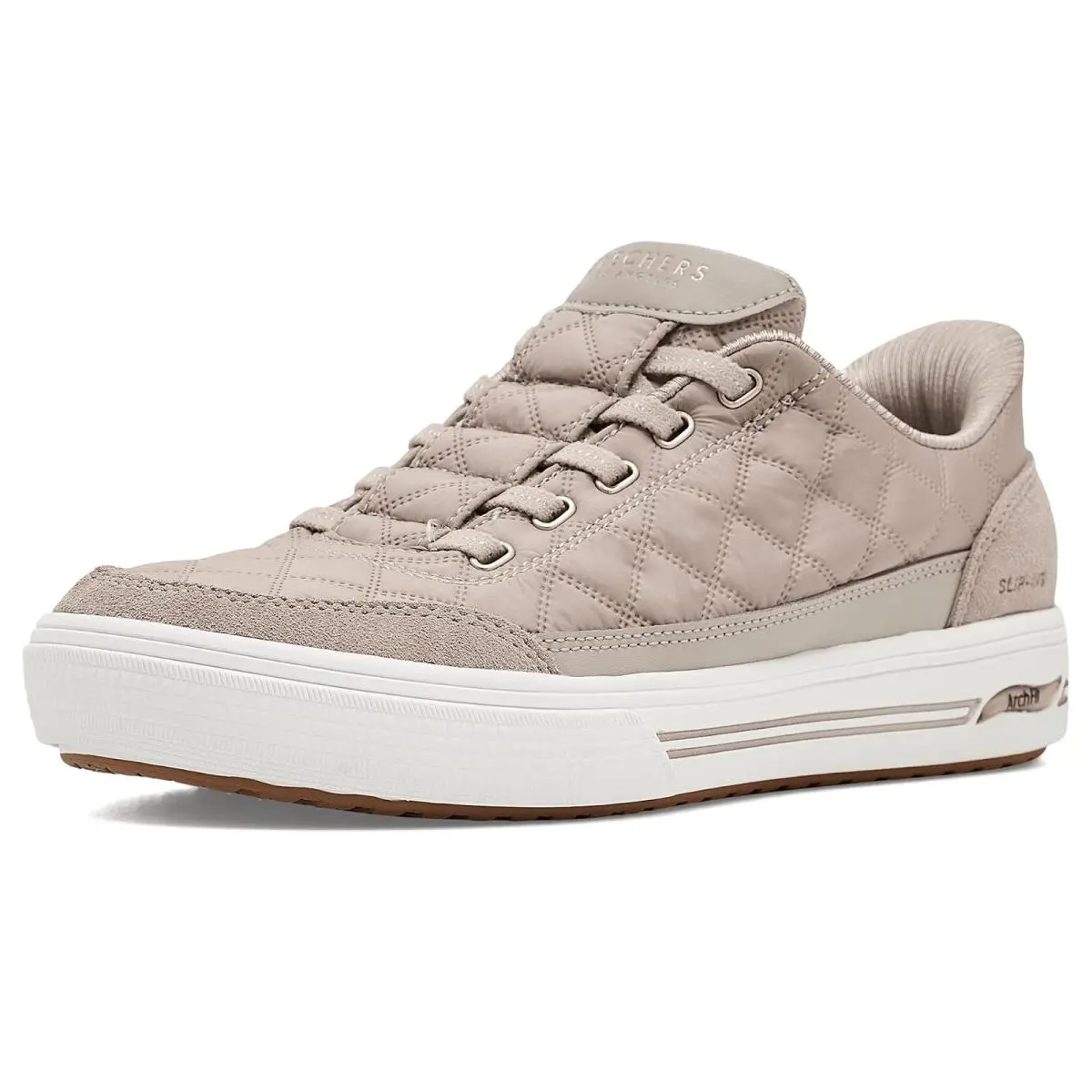 Woman`s Shoes  Arch Fit Arcade-cuddle Steps Hands Free Slip-ins Taupe by Skechers