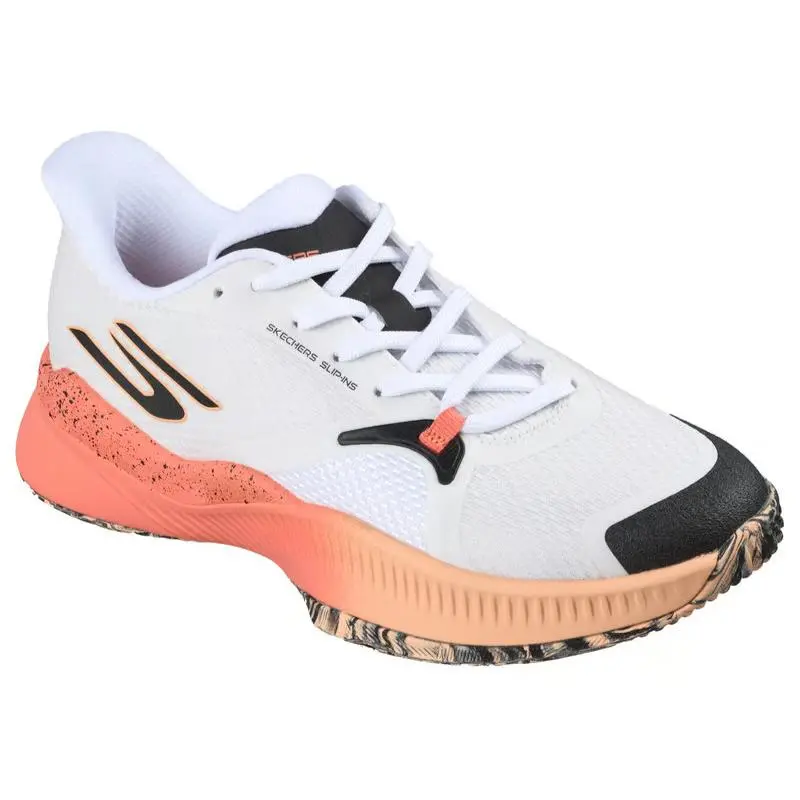 Womens Skechers State Champ White Coral Mesh Shoes