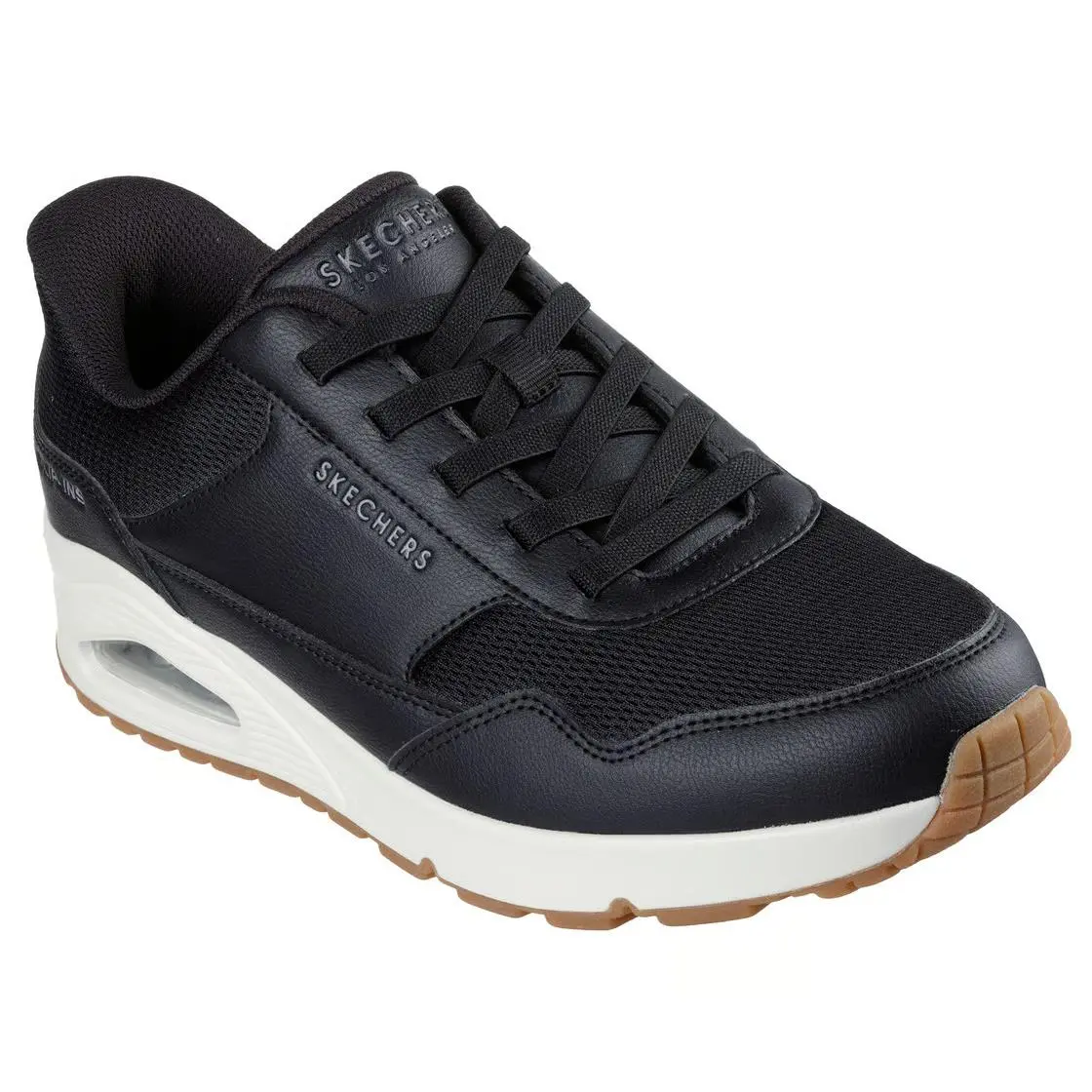 Men`s Skechers Banksia Hands Free Slip-ins Sneaker Shoe-183022 Black/white