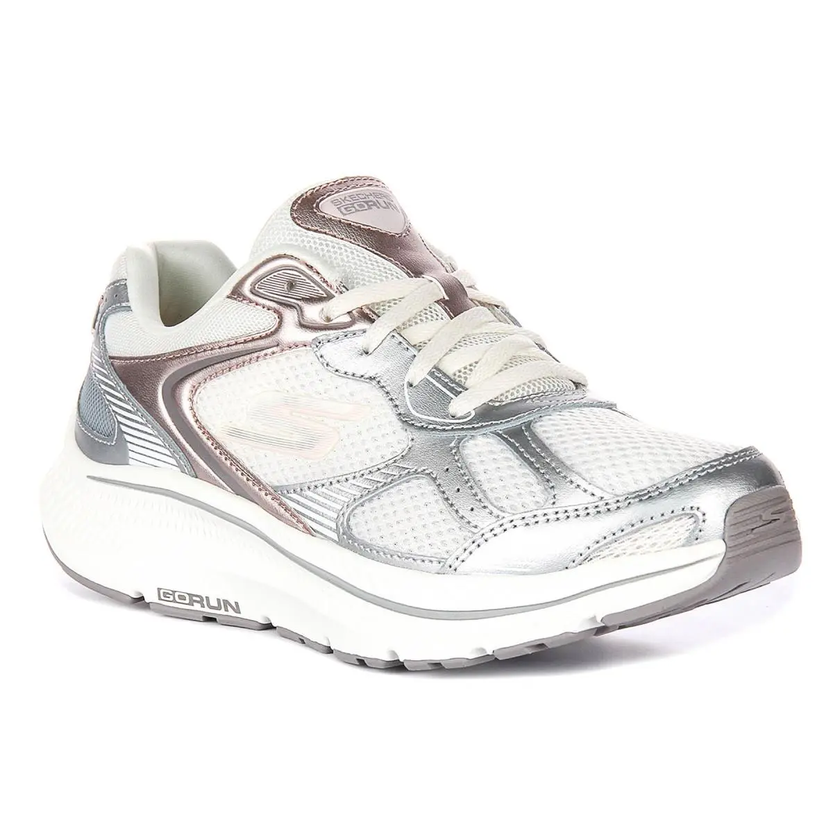 Skechers Go Run Consist Mesh Lace Up Womens Sneakers In Off White US 6 - 11