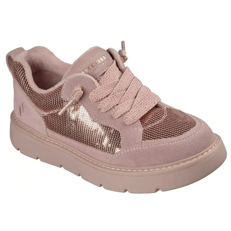 Womens Skechers Keepsakes Cozy Street Hiker Glam Blush Pink Suede Shoes