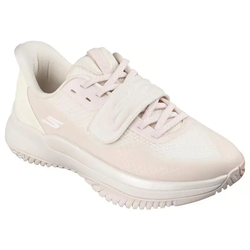 Womens Skechers Slip Ins Relaxed Fit Viper Court Elite Off White Pink Mesh