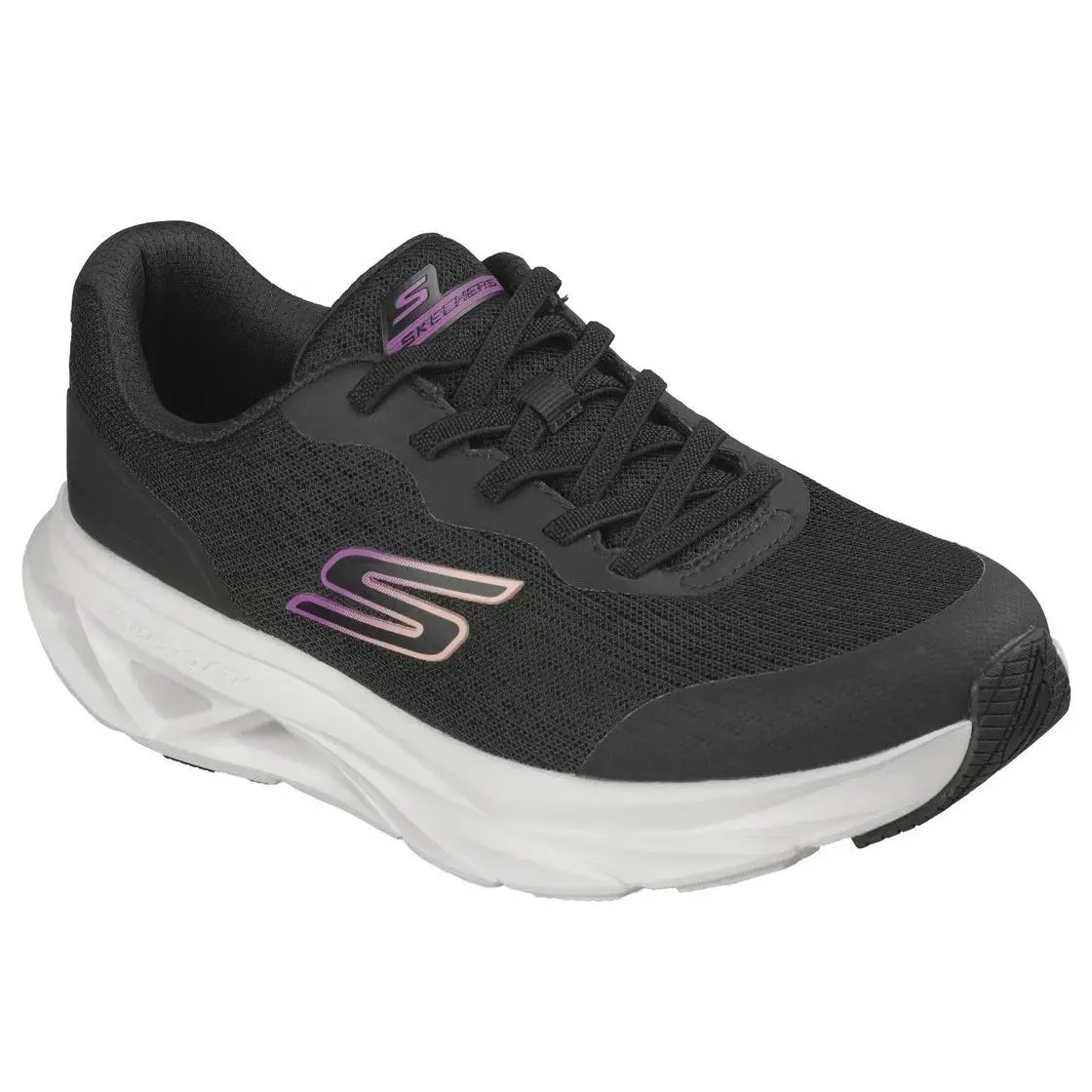 Skechers Shoes Women Black Wide Fit Glide Step Sport Comfort Walk Cushion 129826