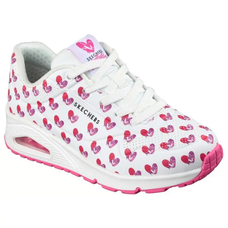 Womens  Jason Naylor Uno Live Life Colorfully White Pink Duraleather Medium by Skechers