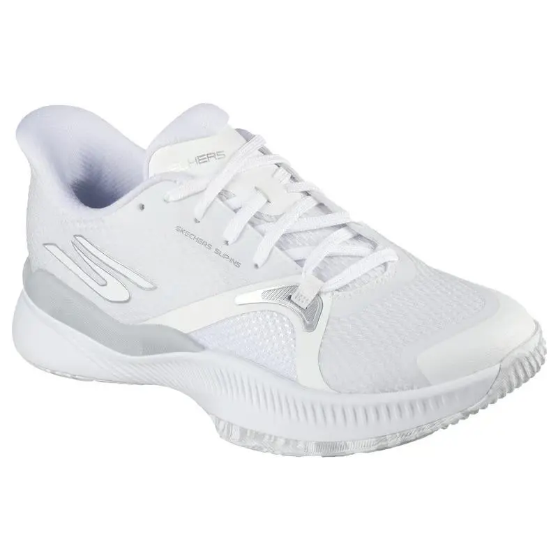 Womens Skechers State Champ White Mesh Shoes