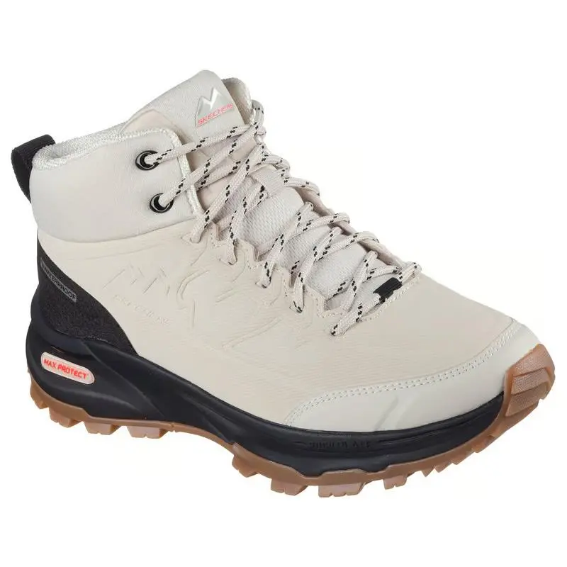 Womens Skechers Waterproof Max Protect Legacy Weekend Natural Black Mesh