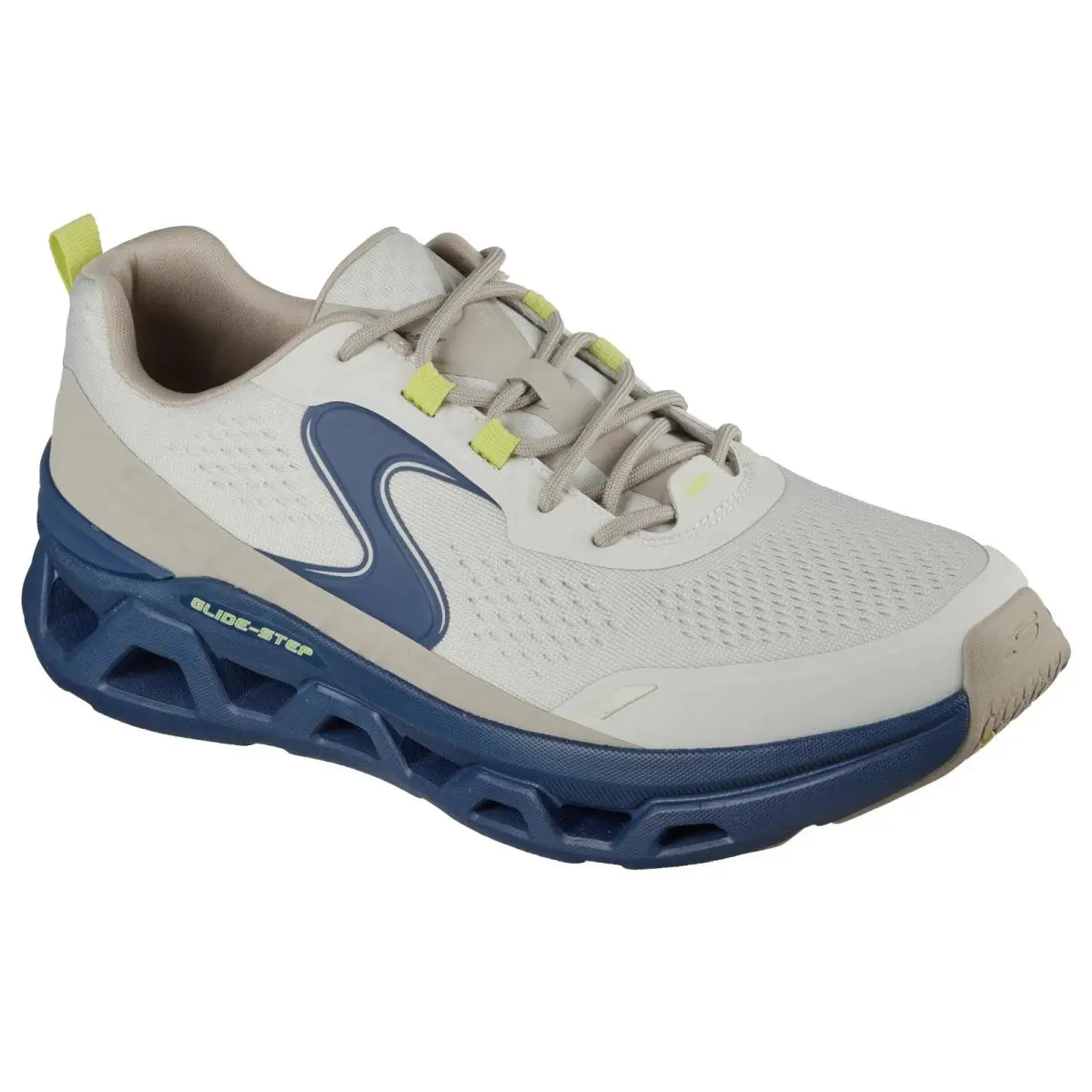 Shoes Mens Wide Taupe Navy Sport Air Glide Step Memory Foam Mesh 233025 by Skechers