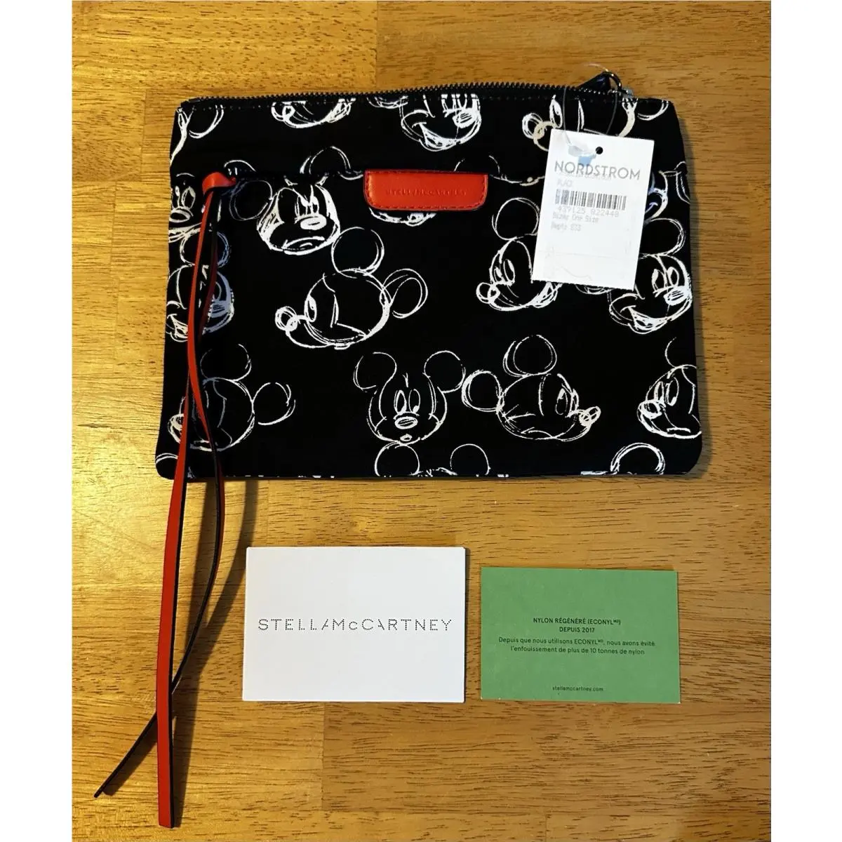 Stella Mccartney x Disney Mickey Pouch Clutch Zippered Black Red White
