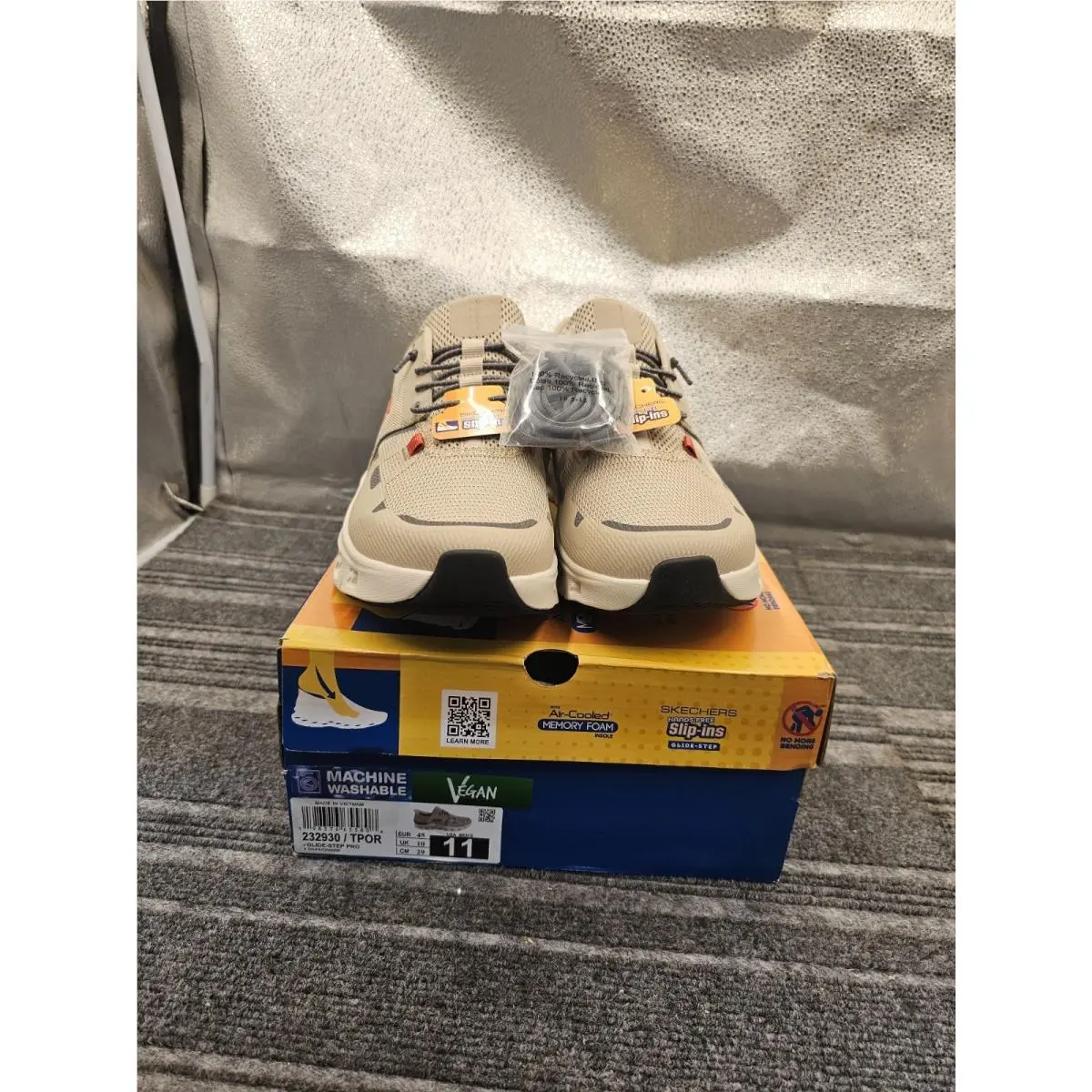 Skechers 232930 Tpor Taupe/orange Glide-step Pro Men`s Slip Ins Size 11 US