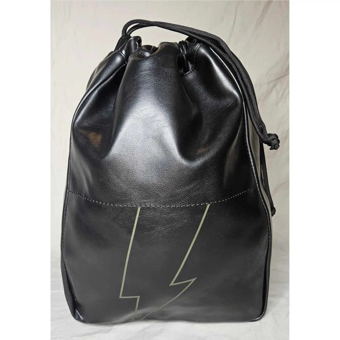 Carolina Herrera Bad Boy Backpack Drawstring Bucket Bag Black Leather