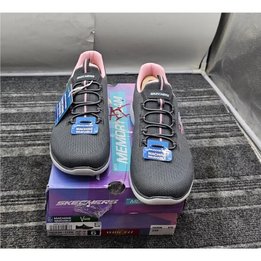 Skechers 150282W Ccpk Summits Radiant Flow Charcoal Pink Size 6 Womens