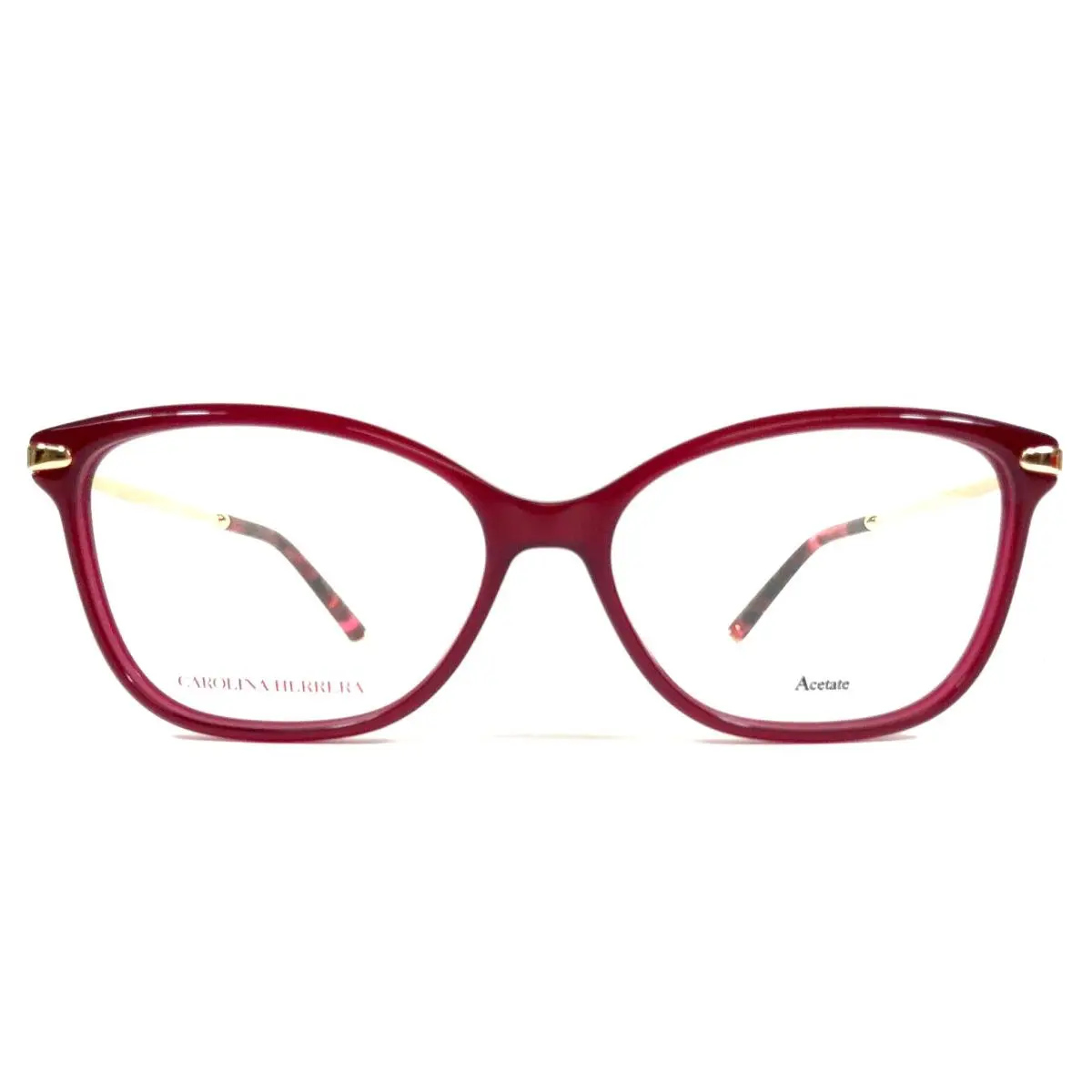 Carolina Herrera Eyeglasses Frames HER0195 6K3 Burgundy Gold Cat Eye 54-14-145
